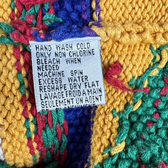 Vintage Talbots Hand Knit‎ Christmas Sweater Women's L Colorful Uglycore (1039) - Picture 5 of 9